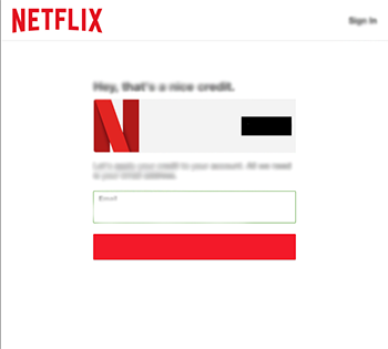 Carretilla rescate Cumplimiento a Tarjetas de regalo de Netflix