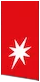 Distintivo rojo con la imagen de una chispa.